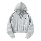 Maxbell Womens Drawstring Hoodie Soft Hoodie Sweatshirt for Teen Girls Travel Indoor S Grey