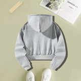 Maxbell Womens Drawstring Hoodie Soft Hoodie Sweatshirt for Teen Girls Travel Indoor S Grey