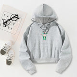 Maxbell Pullover Trendy Casual Clothes Fall Womens Hoodie for Shopping Indoor Hiking S Grey