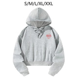 Maxbell Womens Cropped Hoodie Fall Clothes Fashion Simple Pullover Drawstring Hoodie S