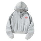 Maxbell Womens Cropped Hoodie Fall Clothes Fashion Simple Pullover Drawstring Hoodie S