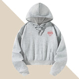 Maxbell Womens Cropped Hoodie Fall Clothes Fashion Simple Pullover Drawstring Hoodie XXL