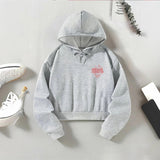 Maxbell Womens Cropped Hoodie Fall Clothes Fashion Simple Pullover Drawstring Hoodie XXL