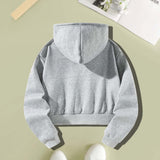 Maxbell Womens Casual Cropped Hoodie Comfortable Female Trendy Letter Print Crop Top S