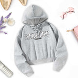 Maxbell Womens Casual Cropped Hoodie Comfortable Female Trendy Letter Print Crop Top M