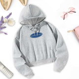 Maxbell Women Crop Hoodie Pullover Fashion Hooded Sweatshirt for Office Daily Street M