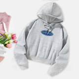 Maxbell Women Crop Hoodie Pullover Fashion Hooded Sweatshirt for Office Daily Street M