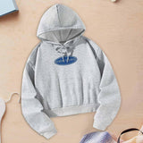 Maxbell Women Crop Hoodie Pullover Fashion Hooded Sweatshirt for Office Daily Street M