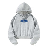 Maxbell Women Crop Hoodie Pullover Fashion Hooded Sweatshirt for Office Daily Street XL