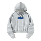 Maxbell Women Crop Hoodie Pullover Fashion Hooded Sweatshirt for Office Daily Street XXL