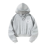 Maxbell Women Cropped Hoodie Graphic Stylish Streetwear Pullover Crop Top Hoodie L