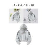 Maxbell Pullover Hooded Loose Soft Long Sleeve Tops for Female Going Out Camping S Grey