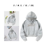 Maxbell Pullover Hooded Loose Soft Long Sleeve Tops for Female Going Out Camping S Grey