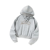 Maxbell Pullover Hooded Loose Soft Long Sleeve Tops for Female Going Out Camping S Grey