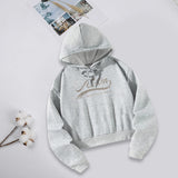 Maxbell Pullover Hooded Loose Soft Long Sleeve Tops for Female Going Out Camping S Grey