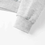 Maxbell Women Cropped Hoodie Casual Fashion Long Sleeve Light Grey Hooded Sweatshirt M