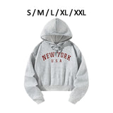 Maxbell Women's Long Sleeve Hoodie Versatile Simple Women Clothing Hooded Sweatshirt S