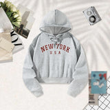 Maxbell Women's Long Sleeve Hoodie Versatile Simple Women Clothing Hooded Sweatshirt M