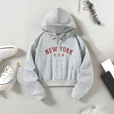 Maxbell Women's Long Sleeve Hoodie Versatile Simple Women Clothing Hooded Sweatshirt M