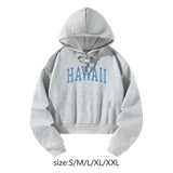 Maxbell Sport Pullover Hoodie Blue Letters Grey Athletic Cozy Women Oversized Hoodie S