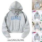Maxbell Sport Pullover Hoodie Blue Letters Grey Athletic Cozy Women Oversized Hoodie S