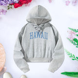 Maxbell Sport Pullover Hoodie Blue Letters Grey Athletic Cozy Women Oversized Hoodie XL