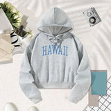 Maxbell Sport Pullover Hoodie Blue Letters Grey Athletic Cozy Women Oversized Hoodie XXL