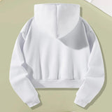 Maxbell Sweatshirt Moisture Wicking Long Sleeve Hoodie for Travel Teen Girls Walking XL White
