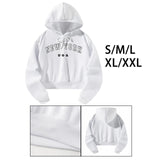 Maxbell Womens Hoodie Clothing Autumn Fashion Crop Hoodie Streetwear Hooded Pullover S