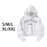 Maxbell Womens Hoodie Clothing Autumn Fashion Crop Hoodie Streetwear Hooded Pullover S