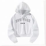 Maxbell Womens Hoodie Clothing Autumn Fashion Crop Hoodie Streetwear Hooded Pullover S