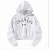 Maxbell Womens Hoodie Clothing Autumn Fashion Crop Hoodie Streetwear Hooded Pullover S