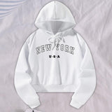 Maxbell Womens Hoodie Clothing Autumn Fashion Crop Hoodie Streetwear Hooded Pullover S