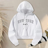 Maxbell Womens Hoodie Clothing Autumn Fashion Crop Hoodie Streetwear Hooded Pullover S