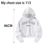 Maxbell Womens Hoodie Clothing Autumn Fashion Crop Hoodie Streetwear Hooded Pullover M