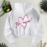 Maxbell Women's Hoodie Sweatshirt White Letter Gift Tops for Hiking Office Commuting S White