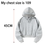 Maxbell Women's Crop Hoodie Sweatshirt Gift Hooded Sweatshirt for Hiking Work Autumn S Grey