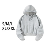 Maxbell Women's Crop Hoodie Sweatshirt Gift Hooded Sweatshirt for Hiking Work Autumn S Grey