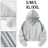 Maxbell Women's Crop Hoodie Sweatshirt Gift Hooded Sweatshirt for Hiking Work Autumn S Grey