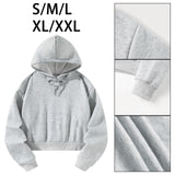 Maxbell Women's Crop Hoodie Sweatshirt Gift Hooded Sweatshirt for Hiking Work Autumn S Grey