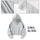 Maxbell Women's Crop Hoodie Sweatshirt Gift Hooded Sweatshirt for Hiking Work Autumn S Grey