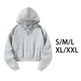 Maxbell Women's Crop Hoodie Sweatshirt Gift Hooded Sweatshirt for Hiking Work Autumn S Grey