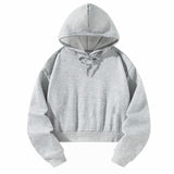 Maxbell Women's Crop Hoodie Sweatshirt Gift Hooded Sweatshirt for Hiking Work Autumn S Grey