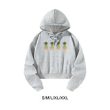 Maxbell Womens Crop Hoodie Sportswear Gray Hooded Pullover for Shopping Outdoor S Grey