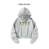 Maxbell Womens Crop Hoodie Sportswear Gray Hooded Pullover for Shopping Outdoor S Grey