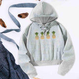 Maxbell Womens Crop Hoodie Sportswear Gray Hooded Pullover for Shopping Outdoor S Grey