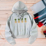 Maxbell Womens Crop Hoodie Sportswear Gray Hooded Pullover for Shopping Outdoor M Grey