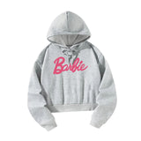 Maxbell Pullover Top Pink Letters Grey Athletic Cozy Spring Cloth Women Casual Hoodie XL