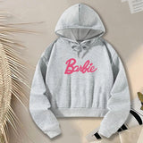 Maxbell Pullover Top Pink Letters Grey Athletic Cozy Spring Cloth Women Casual Hoodie XXL
