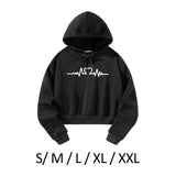 Maxbell Women Cropped Hoodie Fashion Streetwear Casual Fall Winter Hooded Sweatshirt S